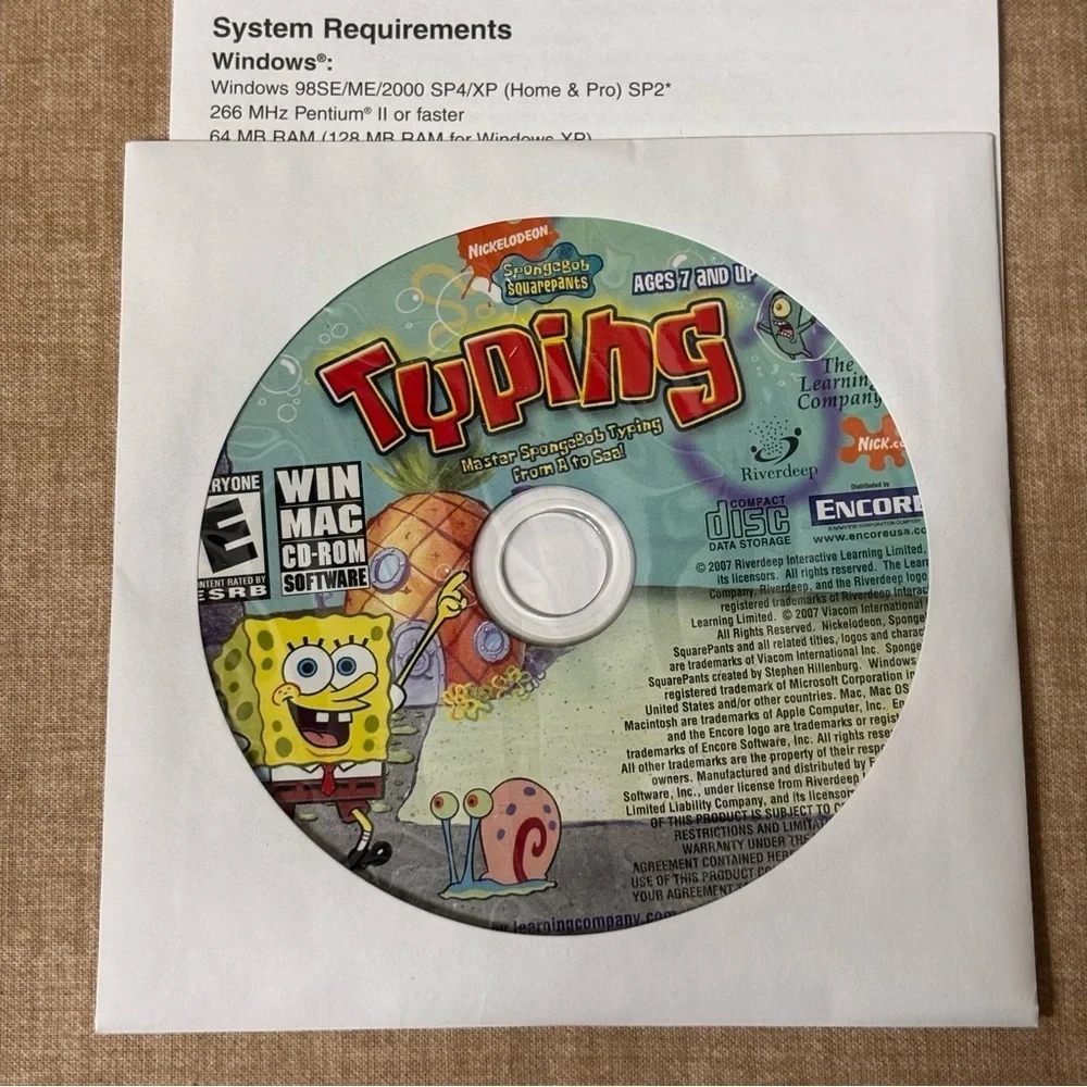 SpongeBob SquarePants Typing CD-ROM 2008